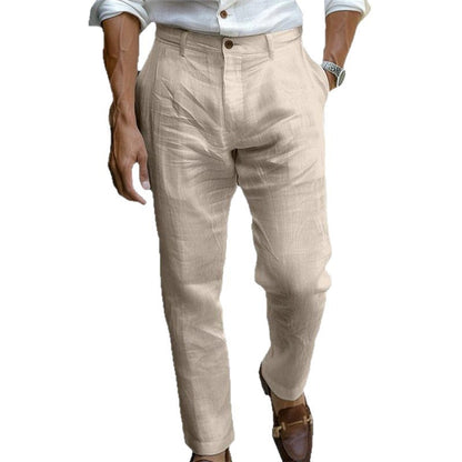 Herren Chino-Hose Slim Fit Elegant Schwarz