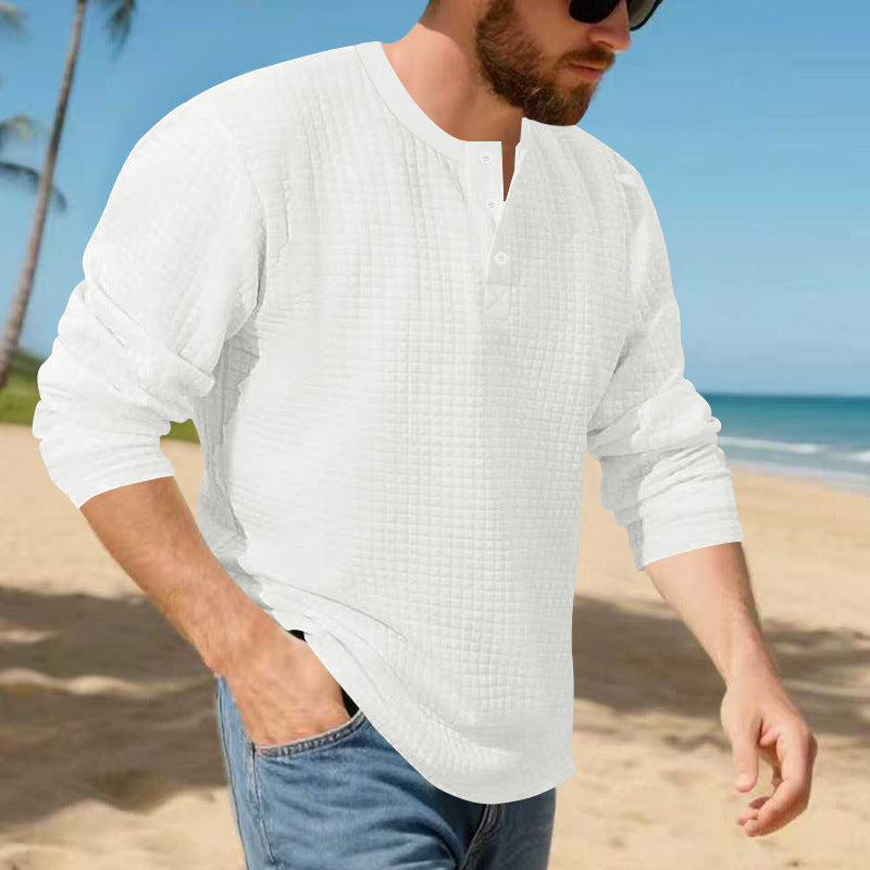 Herren Langarmshirt Modern Strukturiert Berlin Stil