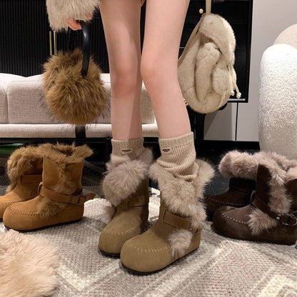 Damen Winterboots Weich Fellrand Kuschelig Warm - BerlinGlamour