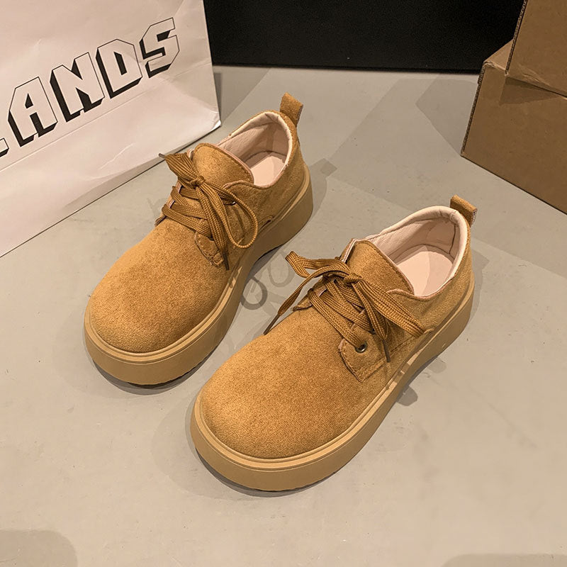 Damen Schnürschuhe Wildleder Komfort Schuhe Heidi Stil