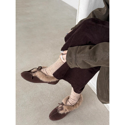 Damen Hausschuhe Luxus Kunstfell Warm Elegant