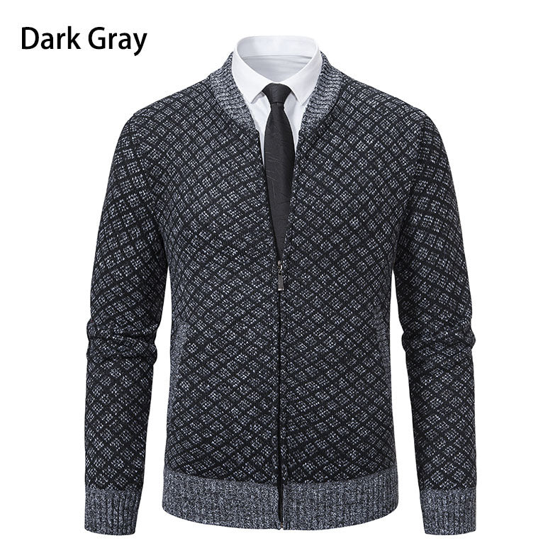 Herren Strickjacke Modern Zopfmuster Reißverschluss