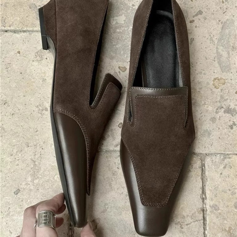 Elegante Leder Loafers Damen Schuhe Schwarz Lederschuhe