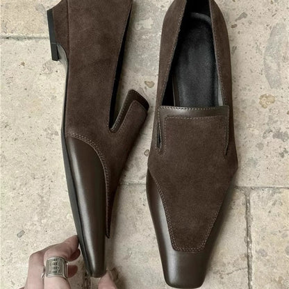 Elegante Leder Loafers Damen Schuhe Schwarz Lederschuhe