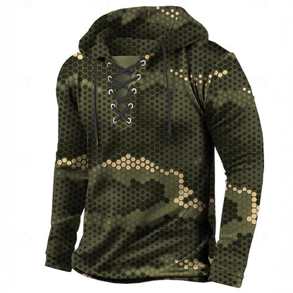 Herren Sweatshirt Hoodie Wabenmuster Trendig Modern
