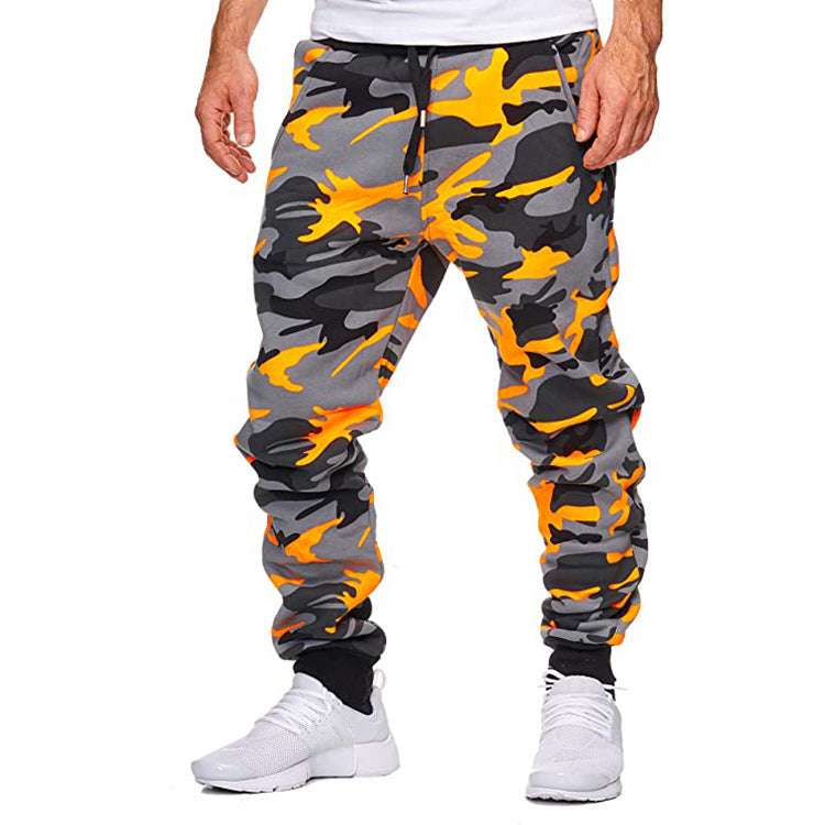 Herren Cargohose Camouflage Elastic Bund Modern