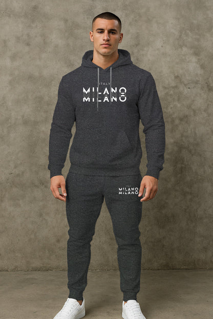 Herren Jogginganzug Sportlich Hoodie Set Grau