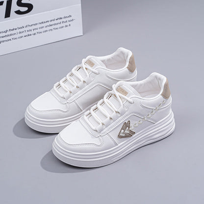 Damen Plateau Sneaker Sportlich Atmungsaktiv Elegant