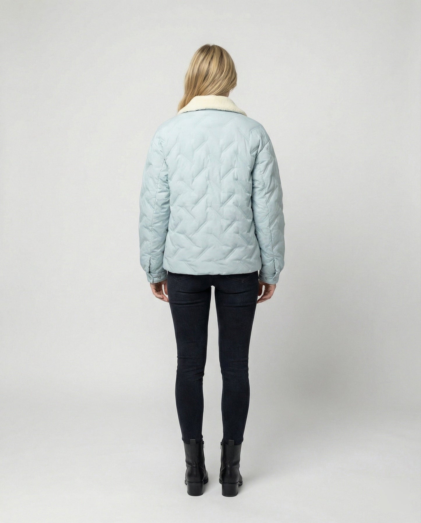Damen Steppjacke Warm Winter Mantel mit Reverskragen Cord