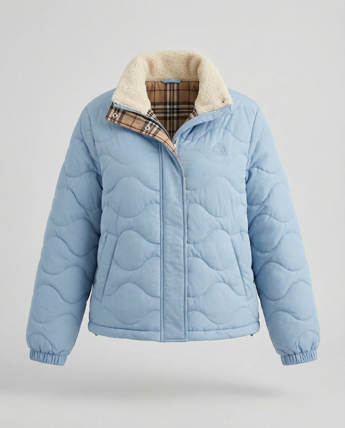 Damen Steppjacke Warm Winter Mantel mit Reverskragen Cord
