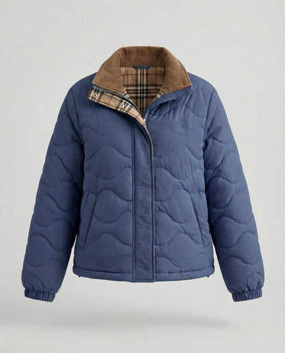 Damen Steppjacke Warm Winter Mantel mit Reverskragen Cord