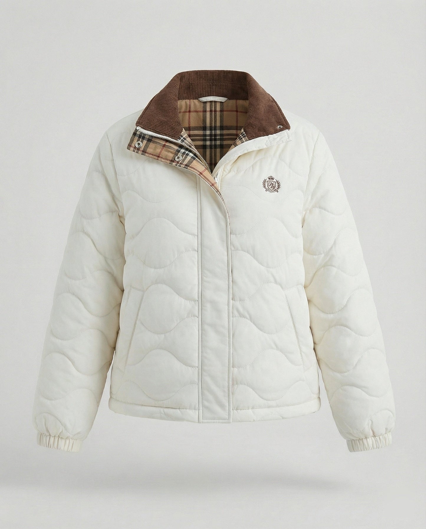 Damen Steppjacke Warm Winter Mantel mit Reverskragen Cord