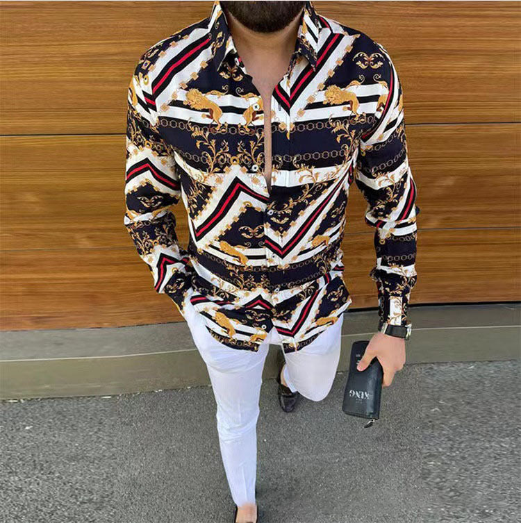 Herren Kurzarmhemd Elegant Muster Berlin Style