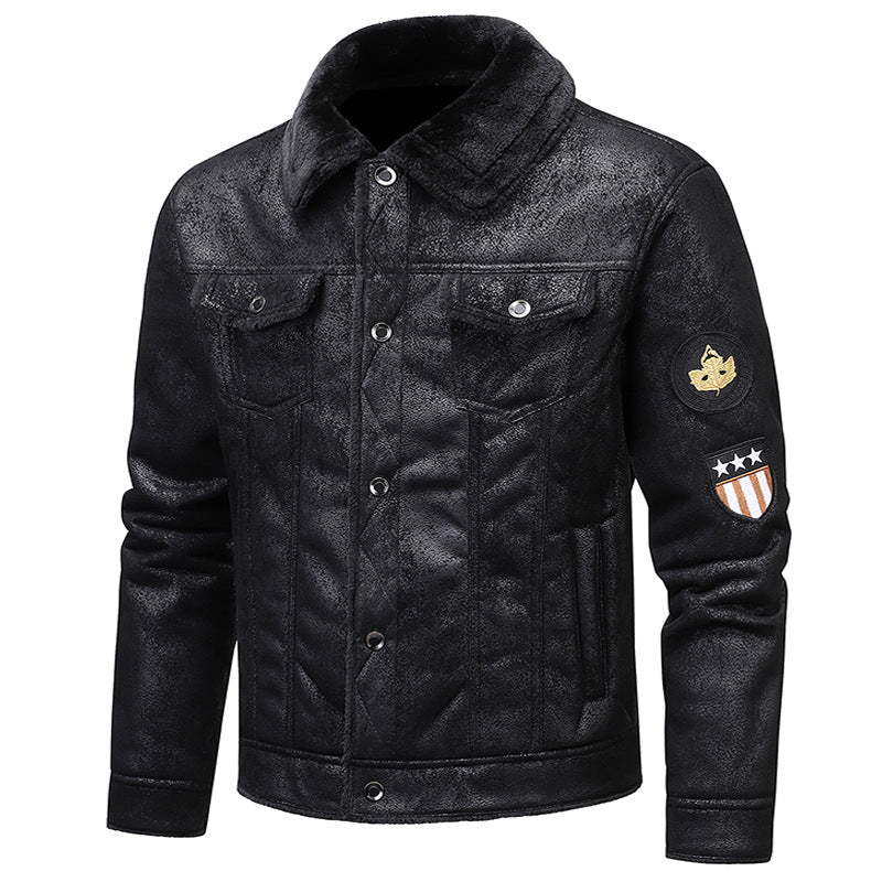 Herren Winterjacke Steppjacke Modern mit Applikationen