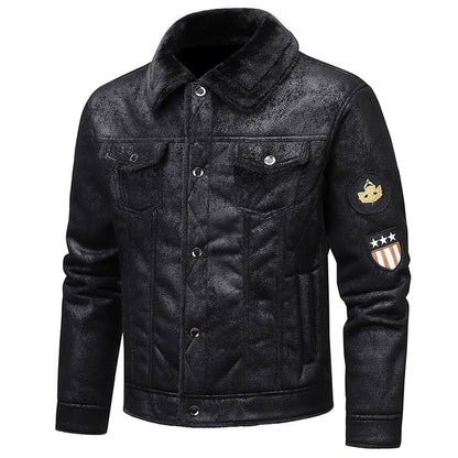 Herren Winterjacke Steppjacke Modern mit Applikationen