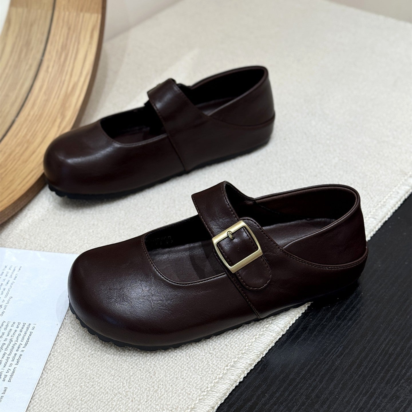 Damen Mary Janes Schnallenverschluss Bequem Schuhe