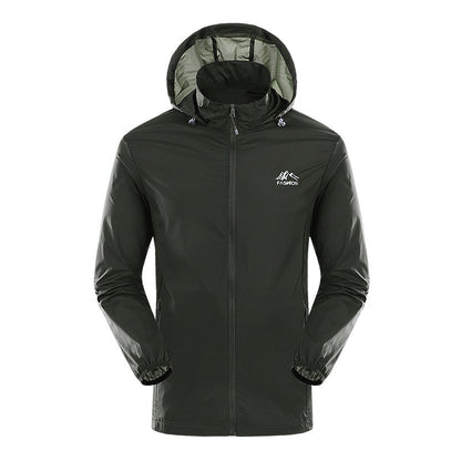 Herren Outdoorjacke Leicht Wasserabweisend Verstellbares Kapuzen
