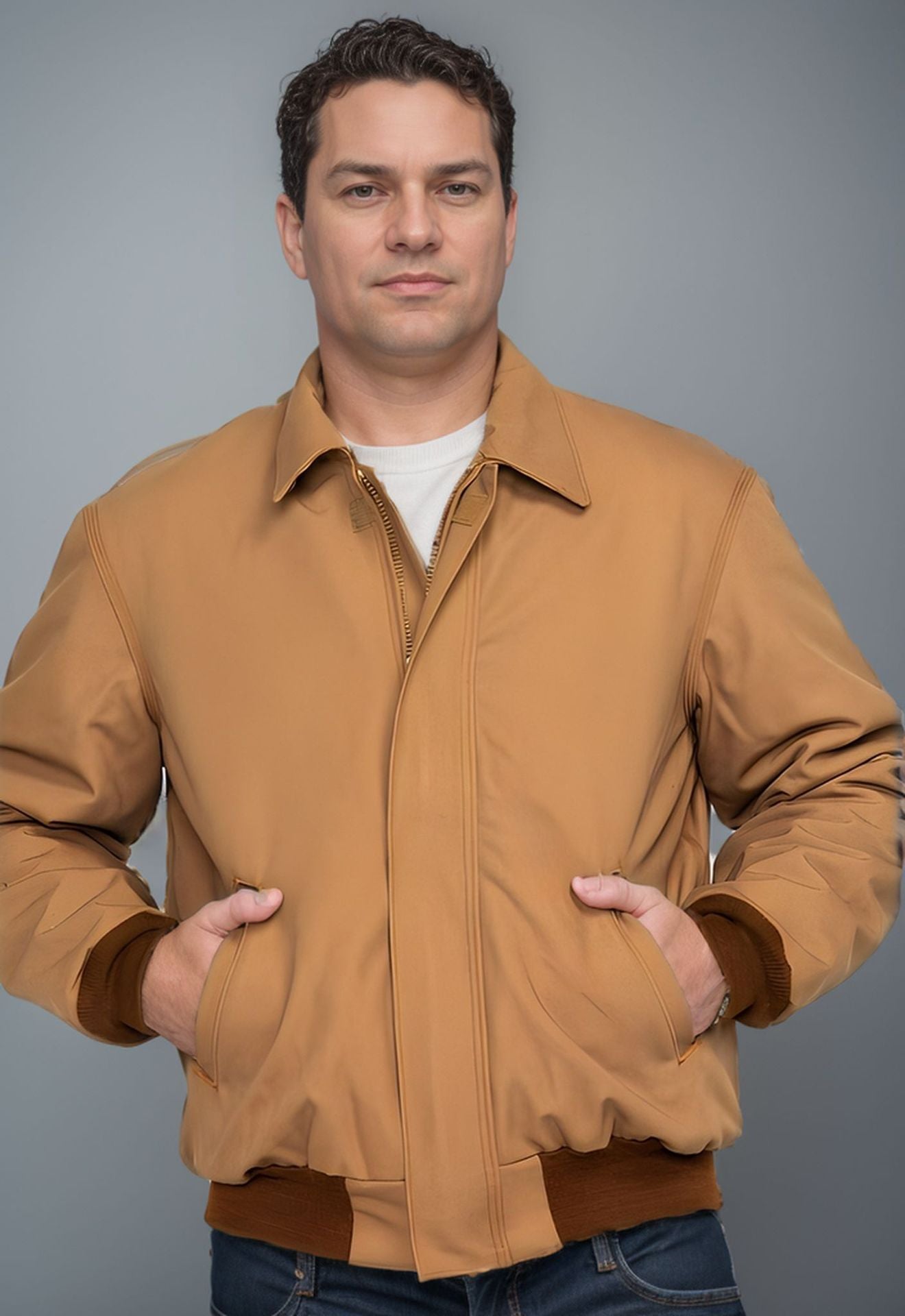Herren Bomberjacke Mit Taschen Elastisch Modern