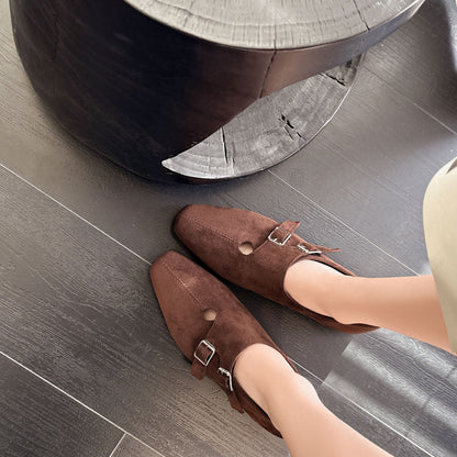 Damen Mokassins Elegante Schnallen Schuhe Heidi Stil