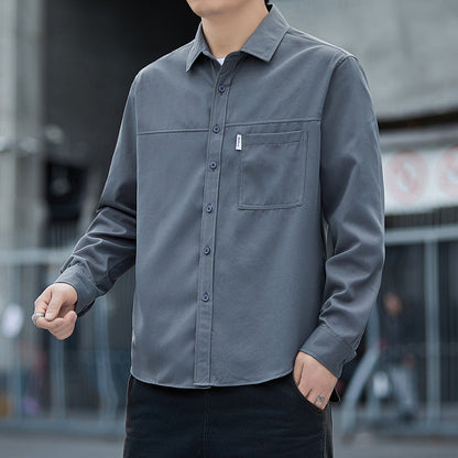 Herren Overshirt Jacke Lässig Mit Taschen Grau