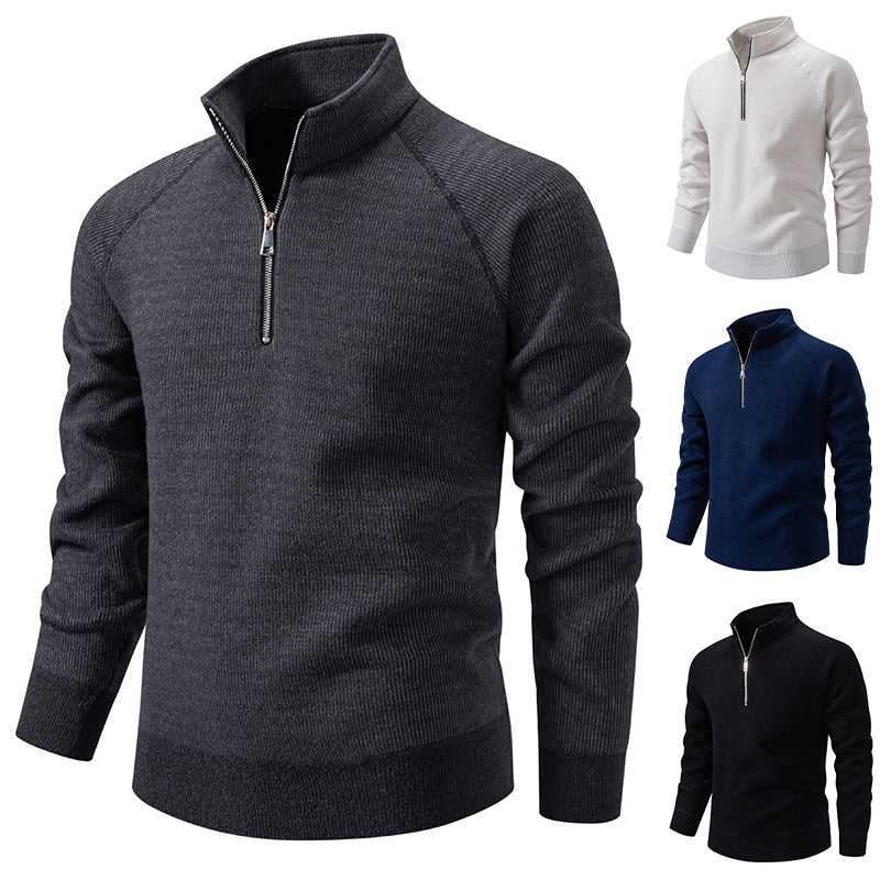 Herren Pulli Modern Raglan Ärmel Reißverschluss - BerlinGlamour