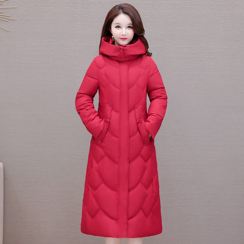 Langer Daunenmantel Steppjacke Winterwarm