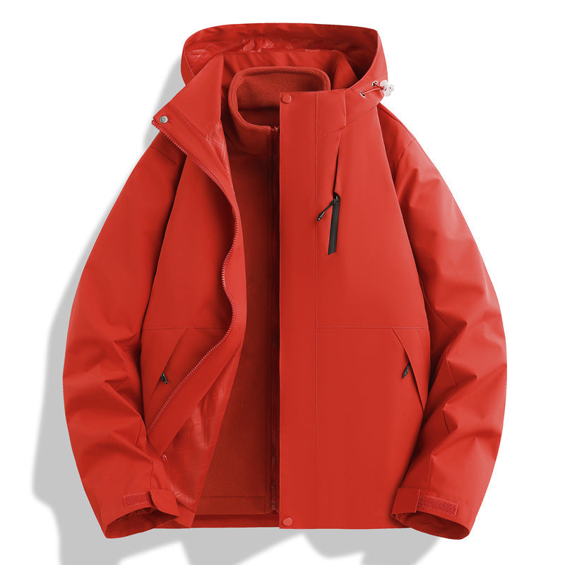 Herren Outdoorjacke Wetterfest Isoliert Verstellbar