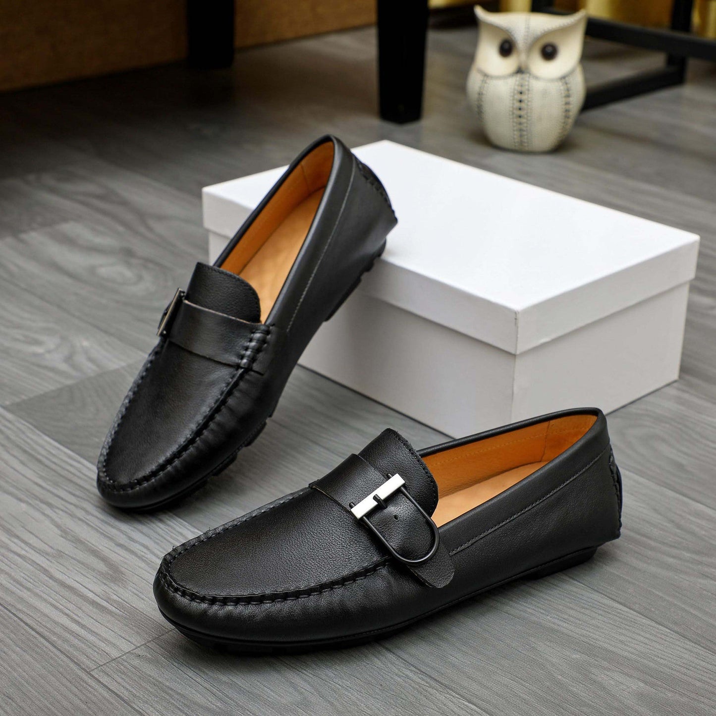 Damen Mokassins Elegante Schnalle Schuhe Heidi Style