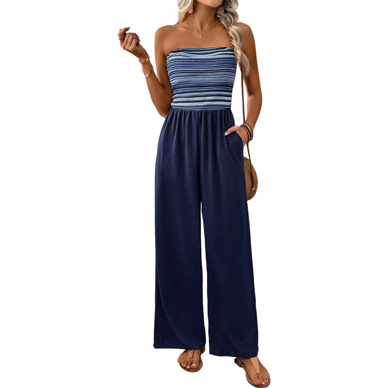 Damen Jumpsuit Elegant Weites Bein Sommer