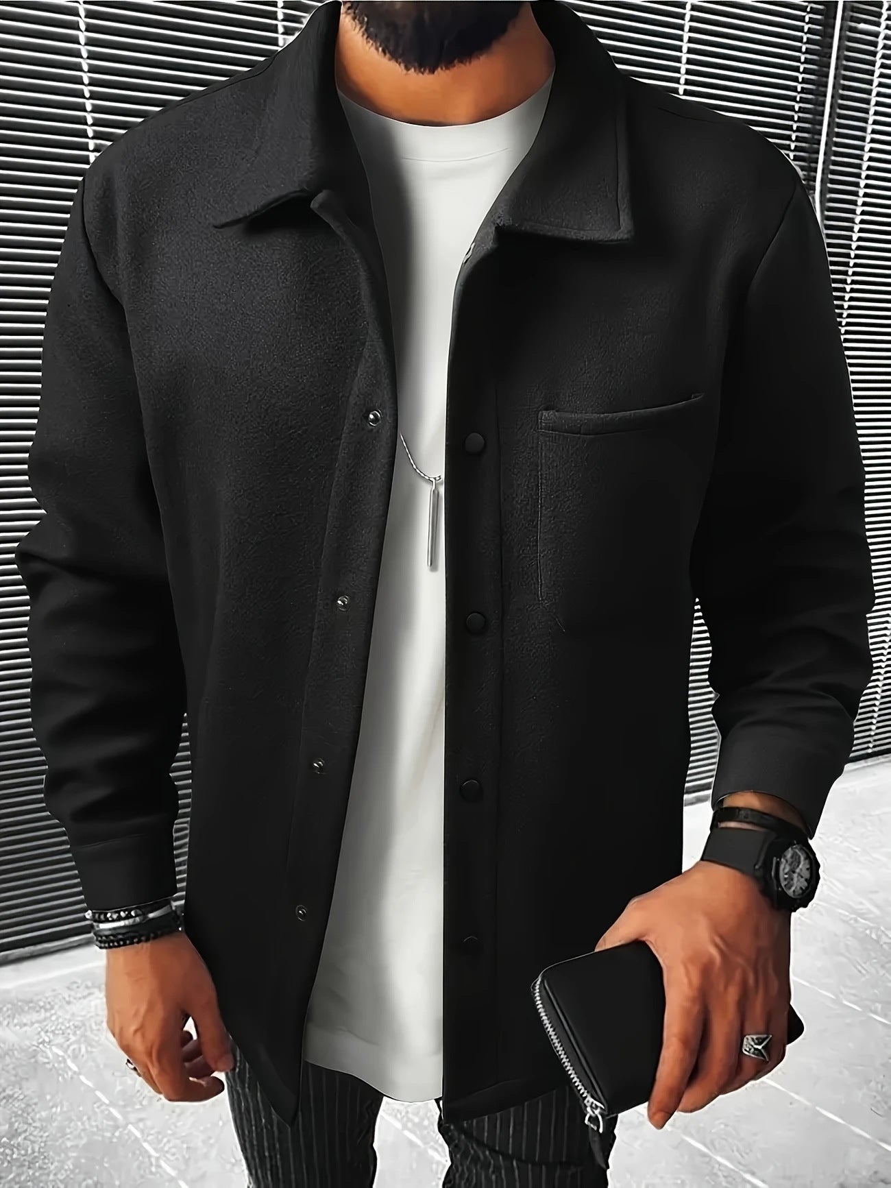 Herren Flanelljacke Lässig Stilvoll Warm