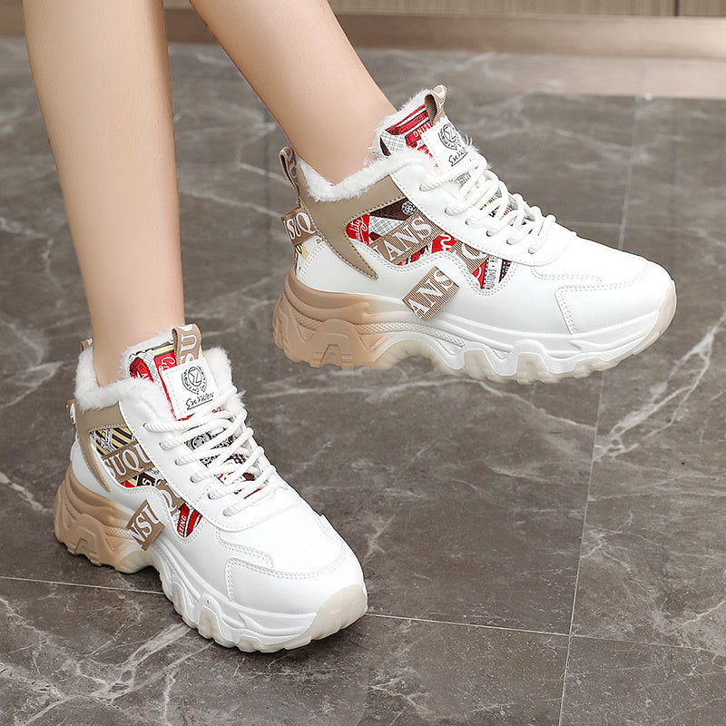 Damen Winter Sneaker High-Top Kuschelig Warm Damenschuhe - BerlinGlamour