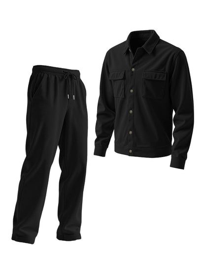 Herren Sportjacke Jogginghose Set Casual Grau