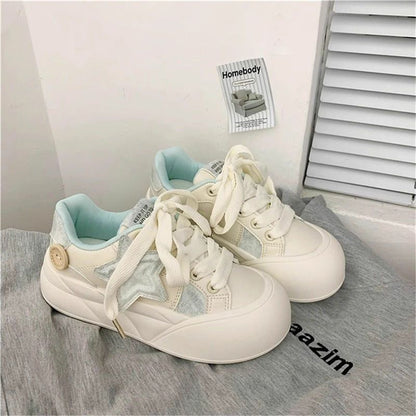 Damen Sneaker Sterne Dekoration Modisch Bequem