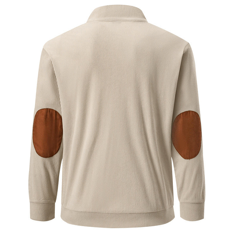 Herren Sweatshirt Stehkragen Knopfverschluss Modern Sportlich