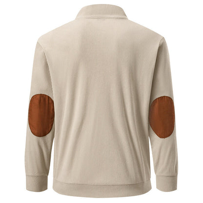 Herren Sweatshirt Stehkragen Knopfverschluss Modern Sportlich