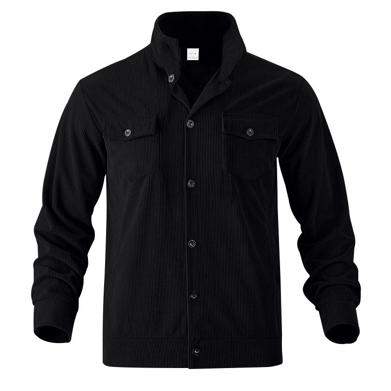 Herren Kordjacke Lässig mit Brusttaschen Modern