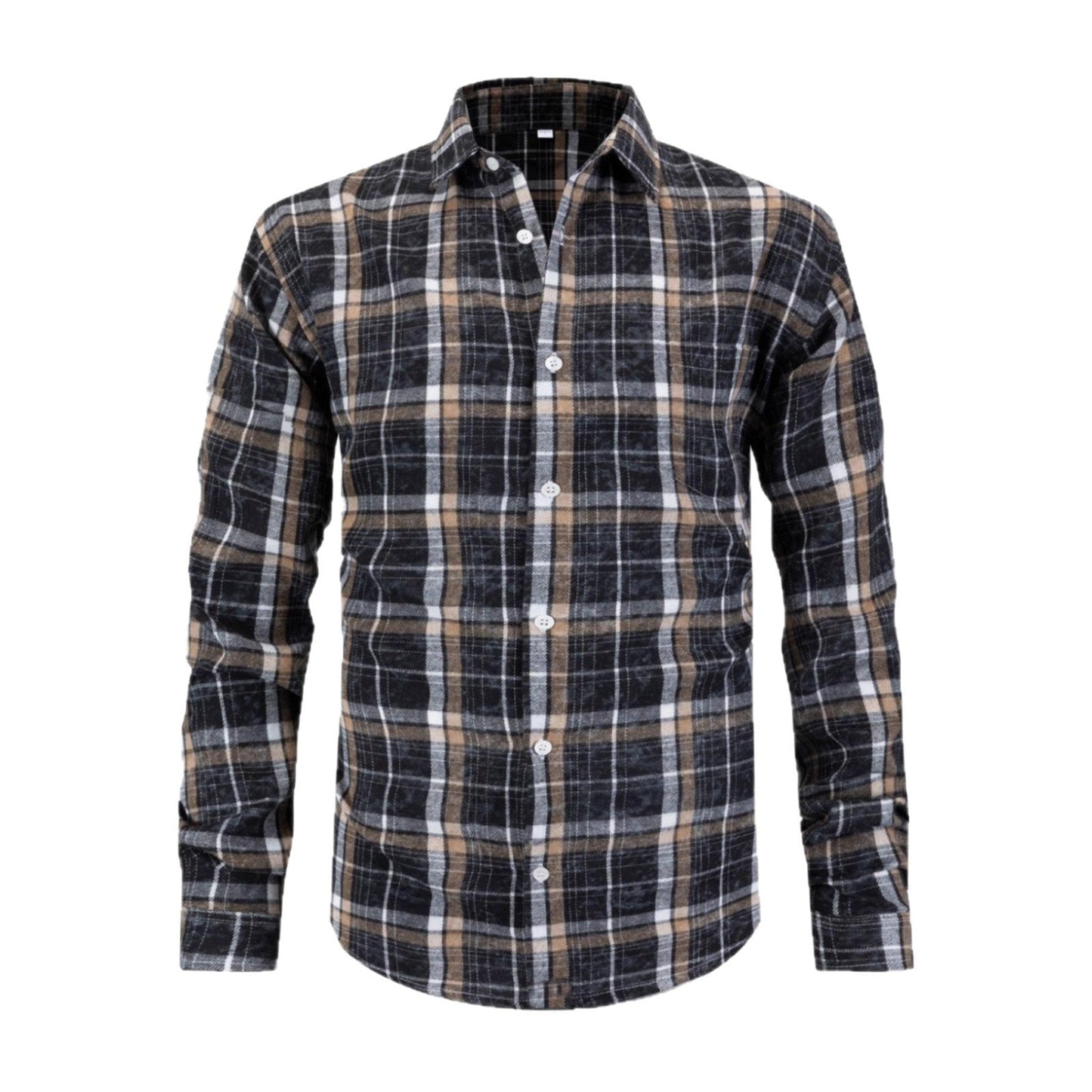 Herren Flanellhemd Karomuster Langarm Warm