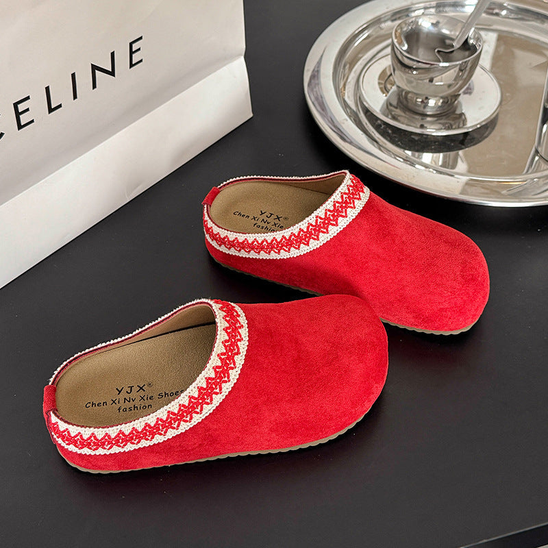 Damen Fleece-Clogs Warm Bequem mit Riemen