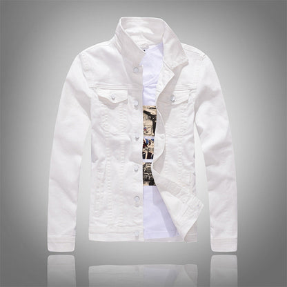 Herren Denimjacke Modern Stehkragen Taschen Elegant