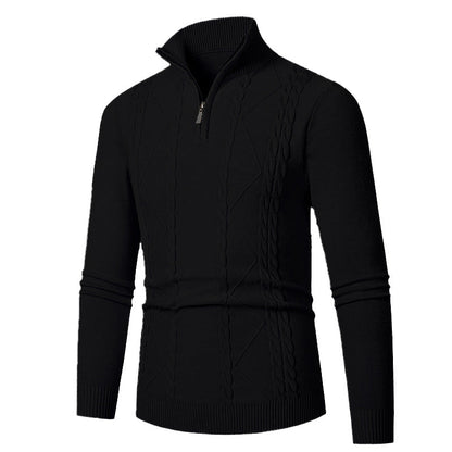 der neue Titel: Herren Strickpullover mit Halb-Zip und strukturiertem Muster BerlinGlamour