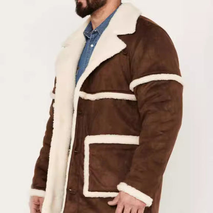 Lederbikerjacke Herren Lammfell Gefüttert Warm