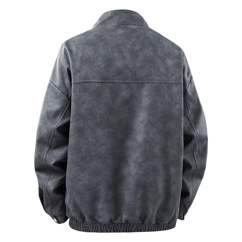 Herren Freizeitjacke Modern Asymmetrisch mit Taschen