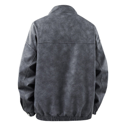 Herren Freizeitjacke Modern Asymmetrisch mit Taschen