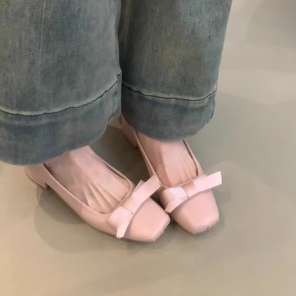 Damen Ballerinas Elegante Schleifen Detail Weich