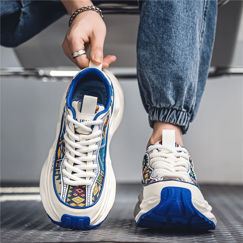 Damen Sneaker Ethno Stil Bequem Dämpfende Sohle