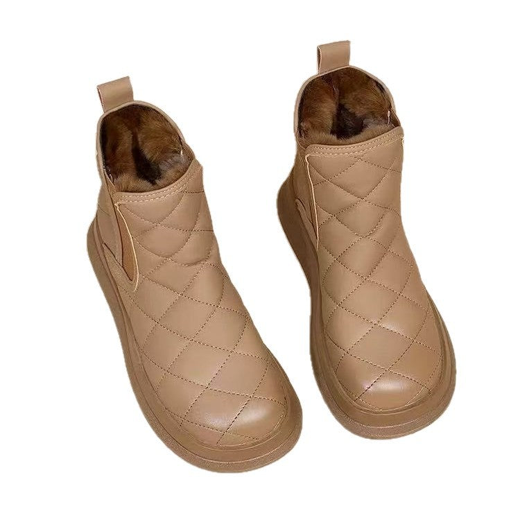 Damen Winterboots Warm Flauschig mit Reißverschluss