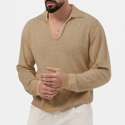 Herren Pullover Eleganter V-Ausschnitt Strukturiert Modern