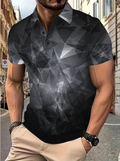 Herren Poloshirt Modern 3D Grafik Design Berlin