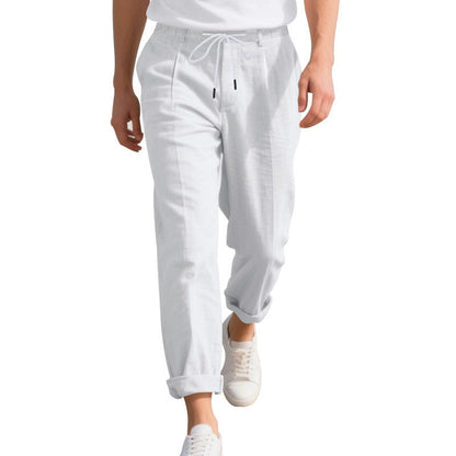 Herren Sommerhose Leicht Elastisch Mit Kordelzug
