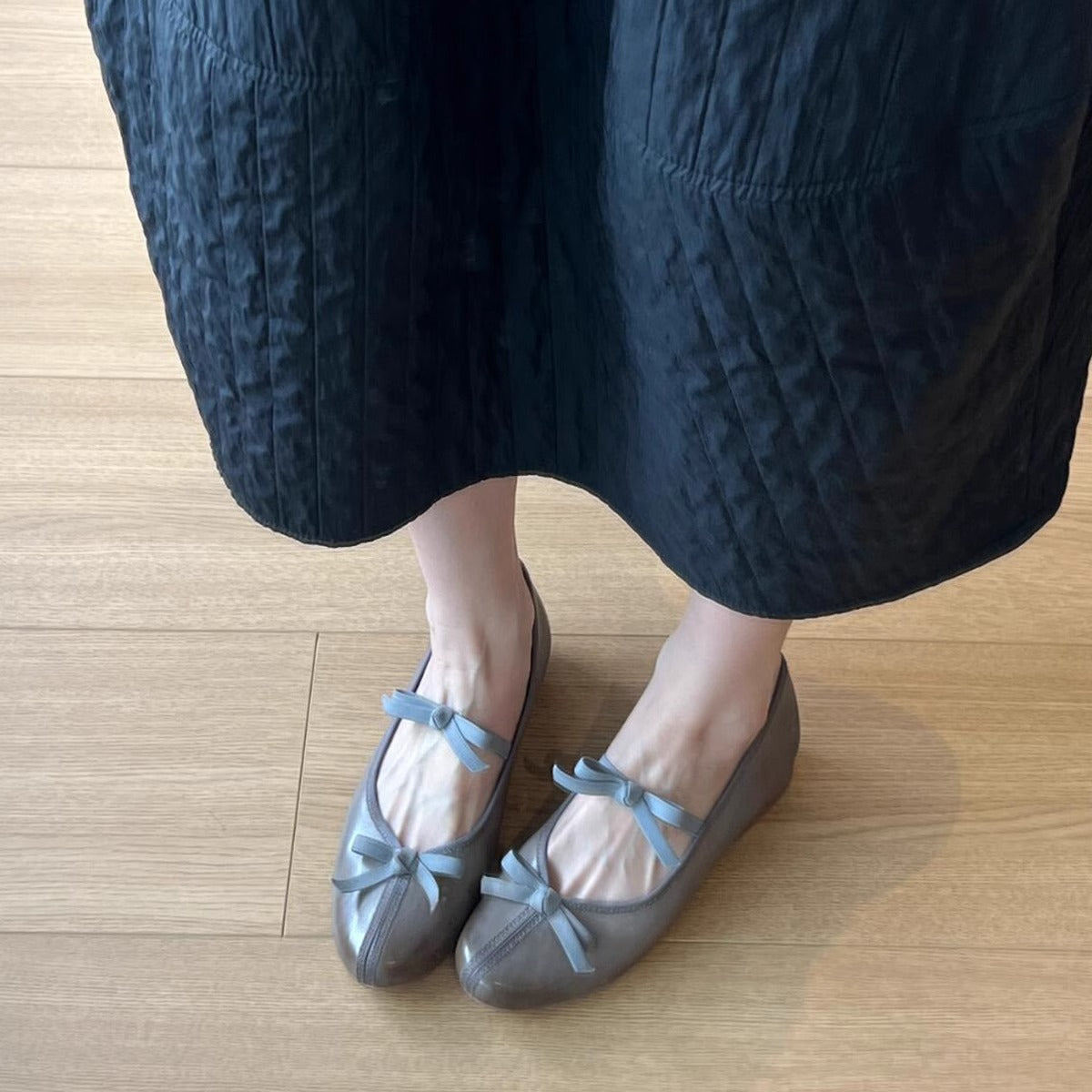 Damen Ballerinas Bequem Schleifen Design Elegant